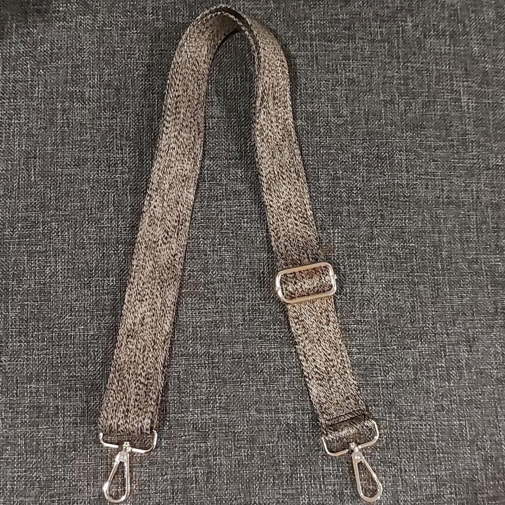 Adjustable Black and Tan Marled  Strap with Gold Hardware